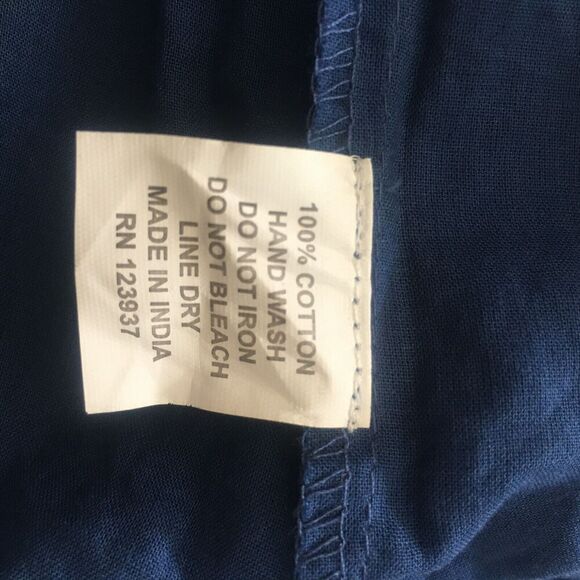 DEBBIE KATZ Boho Blue Off Shoulder Embroidered Pompoms Tassels Dress Cover Up S - Picture 10 of 10